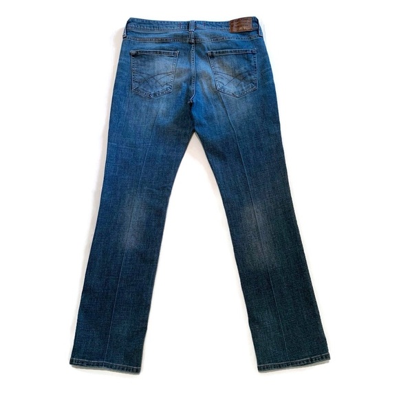 Seven7 Men's 32x32 Straight Fit Jeans Medium Wash Distressed Stretch Pleat - Picture 6 of 8